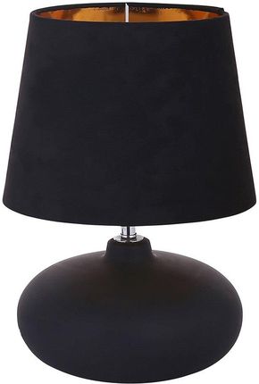 Lumarko Lampa Stołowa Z Czarną Podstawą Ceramiczną 21x30 Cm I Kloszem Czarno-złotym (1702001600ALT)
