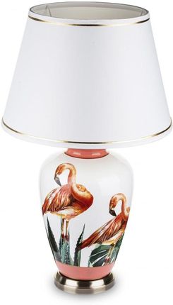 Arthings Lampa ceramiczna biało-różowa we flamingi z abażurem MISAKI 1 (131240)