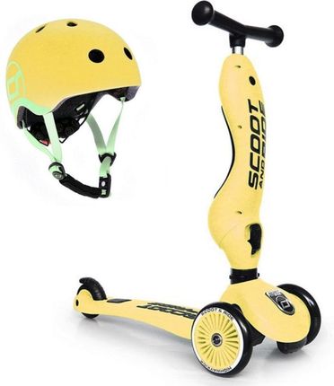 Scoot and Ride Jeździk hulajnoga 2w1 + Kask XXS-S Lemon