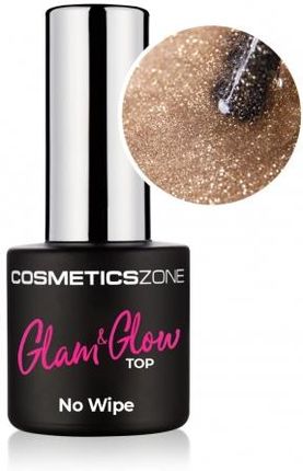 Cosmetics Zone Top hybrydowy Glam & Glow Glitter Gold - 7ml