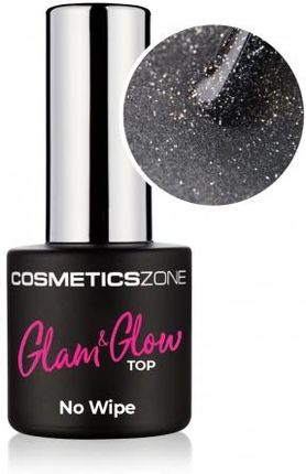Cosmetics Zone Top hybrydowy Glam & Glow Glitter Silver - 7ml