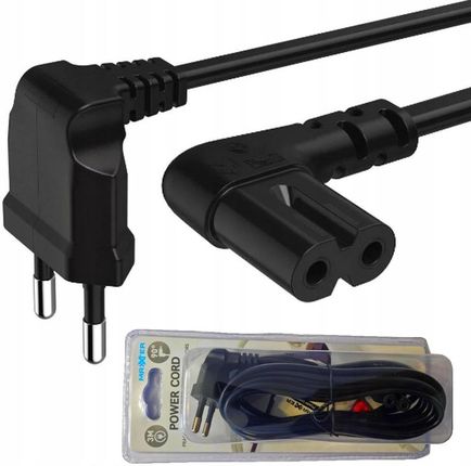 Maxxter Kabel Zasilający Przewód Kątowy euro C7 3m Agd LCD