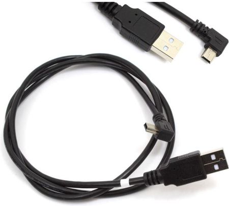 Kabel PC DKE-2 Mini USB 1 m kątowy czarny