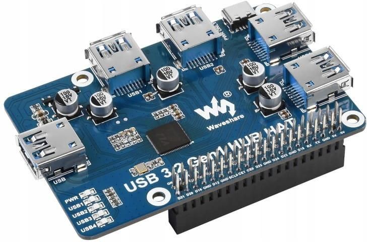 Dla Raspberry Mikrokontroler WAVESHARE MODUŁ HUB 4XUSB 3.2 GEN1 DLA RASPBERRY PI ...