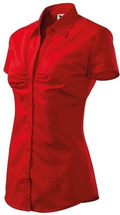 DAMSKA koszula, z krótkim rękawem, kołnierzyk, elegancka, MALFINI, CHIC, czerwona
