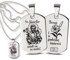 Medalik „Nieśmiertelnik”. Świętego Józefa - Dewocjonalia