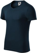 Zdjęcie MĘSKA koszulka MALFINI serek SLIM FIT granat - Myślenice