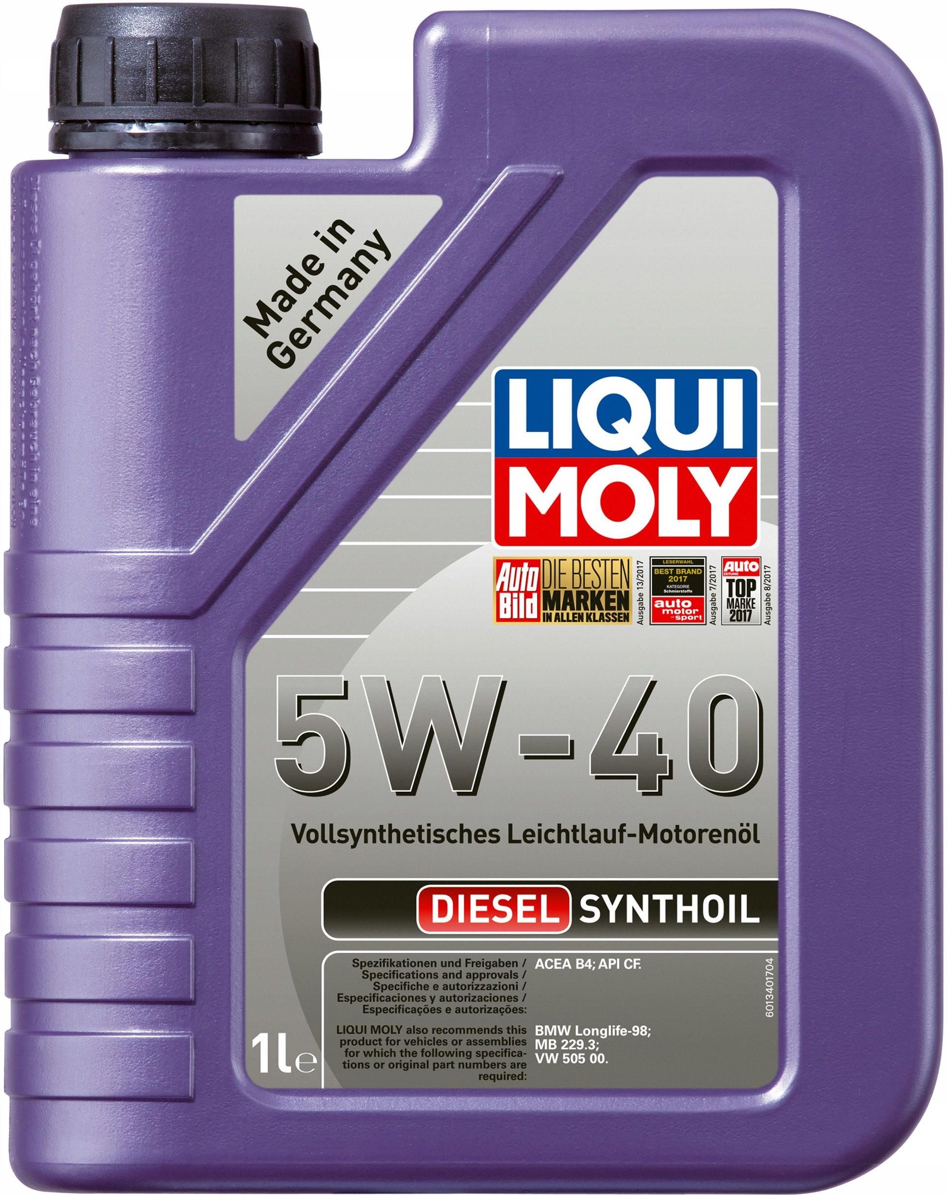 Olej silnikowy Liqui Moly 5W40 Diesel Synthoil 1l - Opinie i ceny na ...