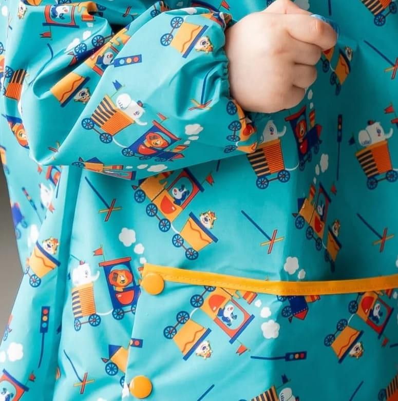 Tidy Tot Śliniak Fartuszkowy Z Kieszonką Rękaw Blw Pociągi Ceny i
