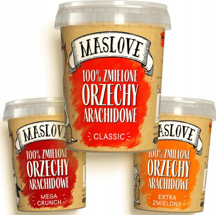 Maslove Maslove Box 3X Masło Orzechowe Clasic Crunch Extra