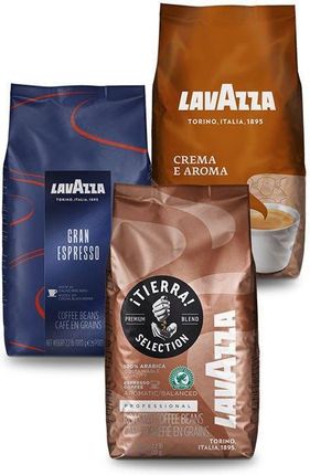 Zestaw 3 wyjątkowych kaw Lavazza: Tierra, Crema e Aroma Blue, Grand Espresso