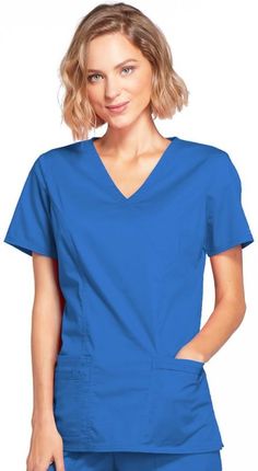 Cherokee - Bluza medyczna damska Core Stretch Szafir 4728/ROYW/XL