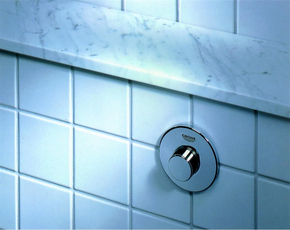 GROHE 37060000 Air Button - Chrome Wall Plate With Pneumatic Hose For Concealed Toilet Cistern