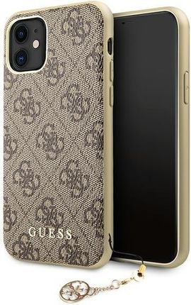 GUESS 4G CHARMS COLLECTION - ETUI IPHONE 11 (BRĄZOWY)