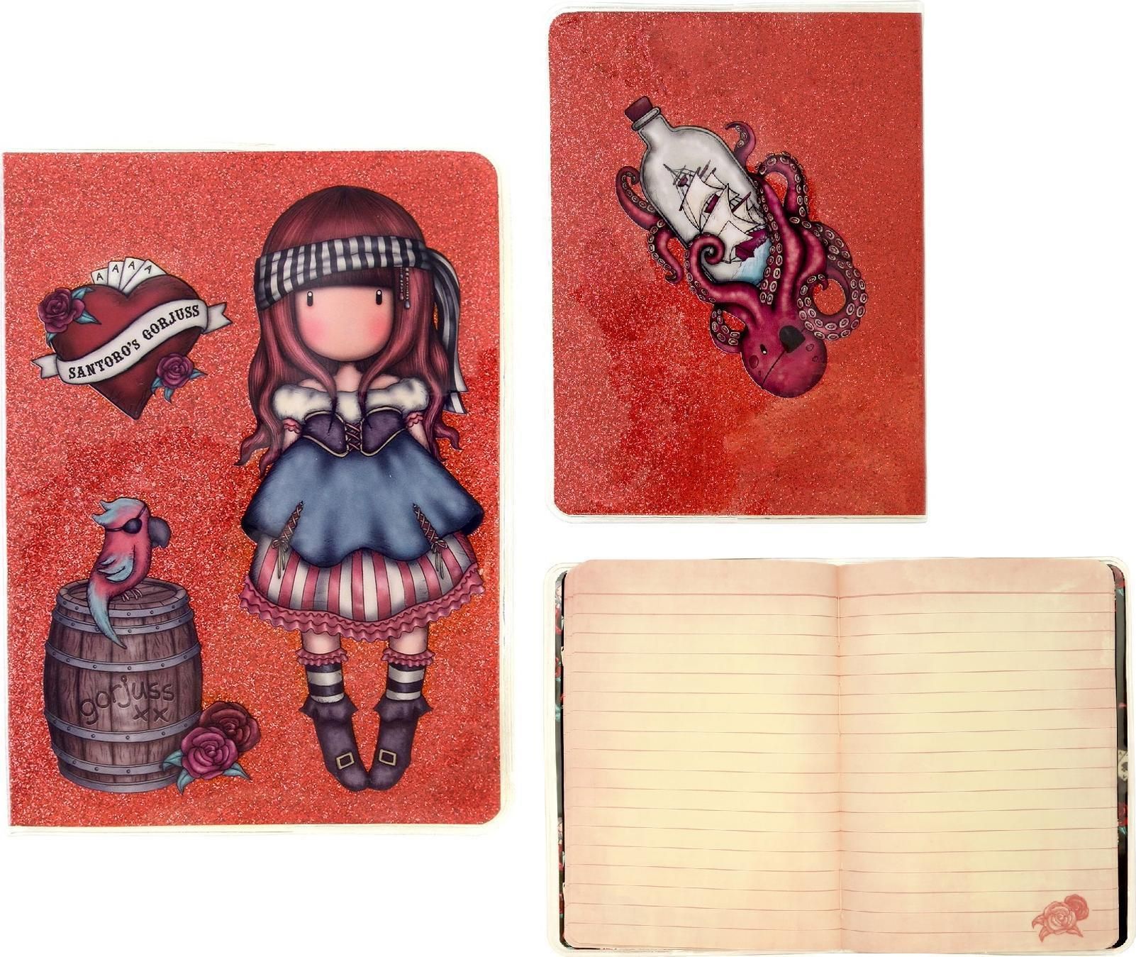 Santoro London Notes A6 W Brokatowej Okładce Gorjuss Pirates Mary Rose