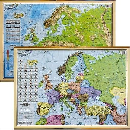 Ekograf Podkładka Na Biurko Mapa Pol-Fizyczna Europy
