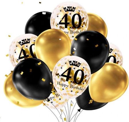 Balony Na Czterdziestkę 40 Urodziny Czarne Złote