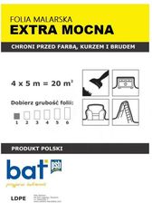 Zdjęcie Folia malarska 4m x 5 m Extra mocna BAT - Puszczykowo