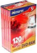 Memorex DVD-RAM 4.7GB in Movie Case 5 Pack (874112-05V)