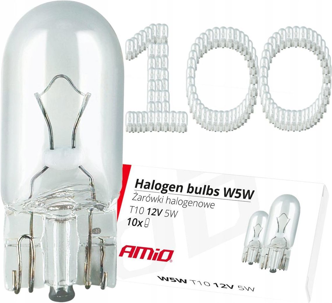 INNY 100SZT ŻARÓWKI W5W ŻARÓWKA T10 HALOGENY HALOGENOWE 93561 - opinie ...