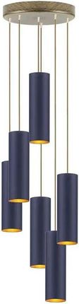 Lumes Lampa LED z 6 regulowanymi zwisami - EX346-Monakes Granatowy (E123861731921)