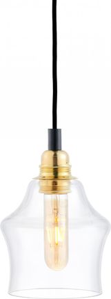 Kaspa LONGIS II GOLD lampa wisząca 1 x 25W LED E27 klosz transparent, przewód czarny, złoty (10872105)