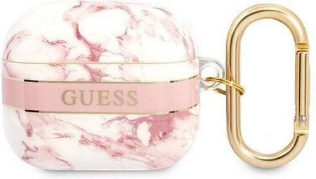 Guess GUA3HCHMAP AirPods 3 cover różowy/pink Marble Strap Collection (p1315719962)