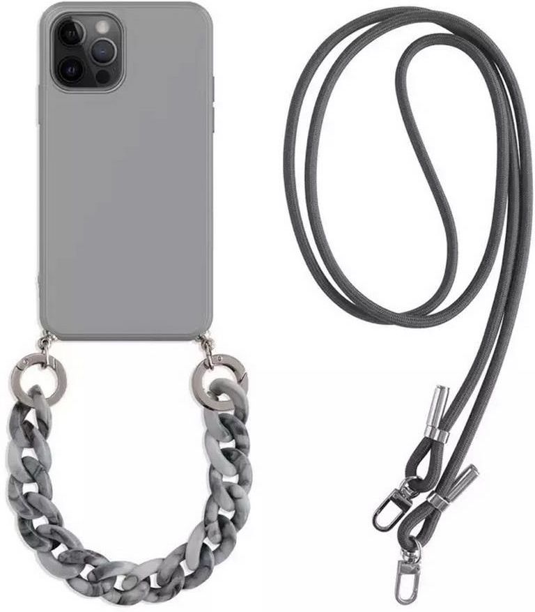iPhoneアクセサリー iPhone 12 Crossbody Chain 2w1 etui z paskiem na szyję i łańcuchem do