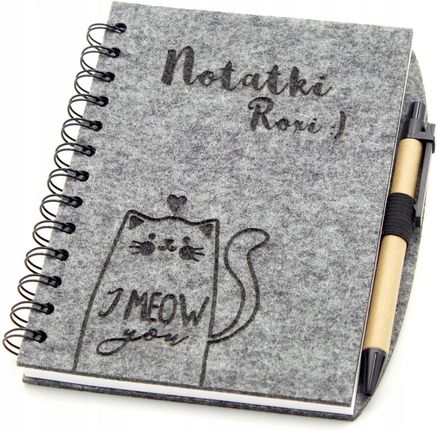 Pixel Art Eco Notes Z Filcu Długopisem + Grawer Logo Firmy