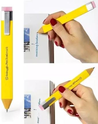 Thinking Gifts Pen Boomkark Zakładka Długopis Yellow Żółty