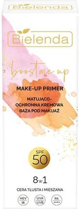 Bielenda Boost Me Up Boost Me Up Make-Up Primer Matująco Ochronna Kremowa Baza Pod Makijaż 8W1 Spf50 30Ml