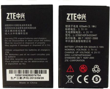 ZTE  NOWA ORYGINALNA BATERIA    LI3708T42P3H553447