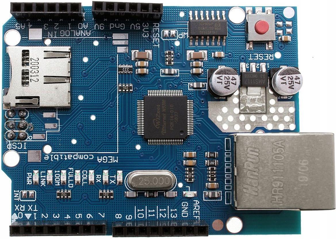 Mikrokontroler Ethernet Shield W5100 Moduł Sieciowy Lan Arduino (S ...