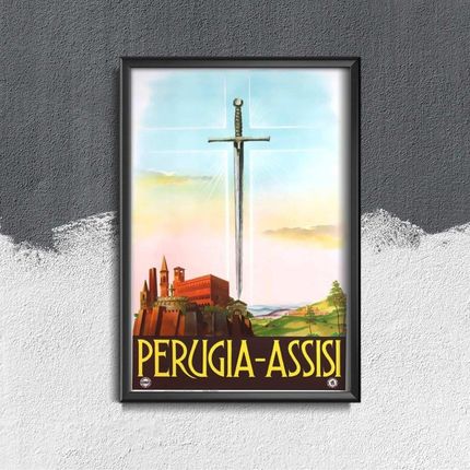 Vintageposteria Plakat Do Pokoju Perugia Assisi Włochy Pc-W0009159