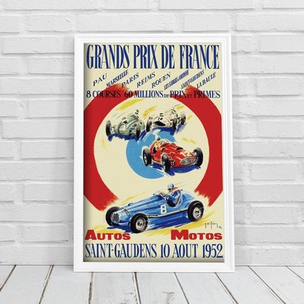 Vintageposteria Plakatyw Stylu Retro Grand Prix De France Pc-W0009327