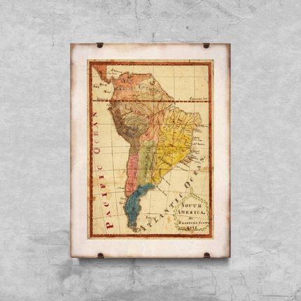 Vintageposteria Plakat Vintage Do Salonu Mapa Ameryki Południowej Pc-W0009367