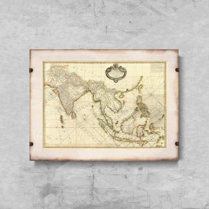 Vintageposteria Plakat Retro Do Salonu Stara Mapa Azji Południowo Wschodniej Pc-W0009438