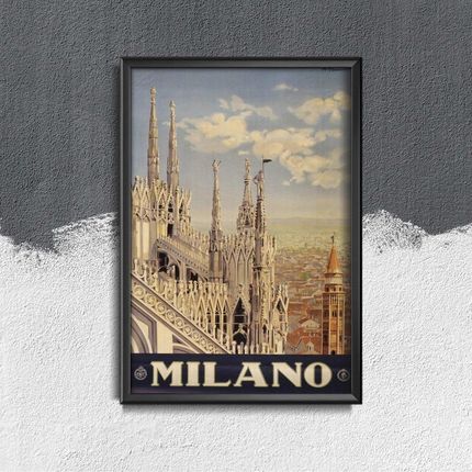 Vintageposteria Plakat Vintage Do Salonu Mediolan Włochy Pc-W0009176