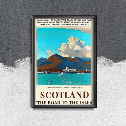 Vintageposteria Plakat Retro Do Salonu Scotland The Road To Isles Wielka Brytania Pc-W0009271