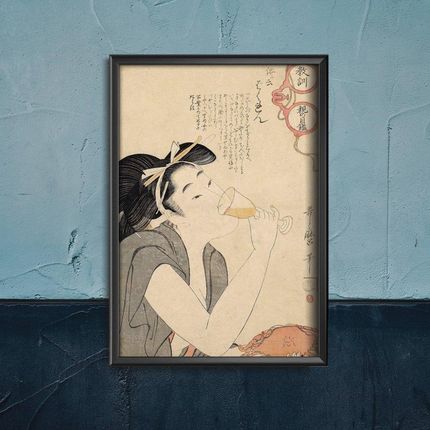 Vintageposteria Plakat Vintage Do Salonu Kobieta Pije Wino Kitagawa Utamar Pc-W0008713