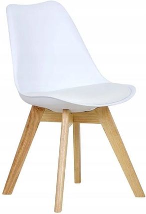 F.H.Angel Krzesło Doris Siedzisko Białe Nogi Drewniane Kolor Buk 84