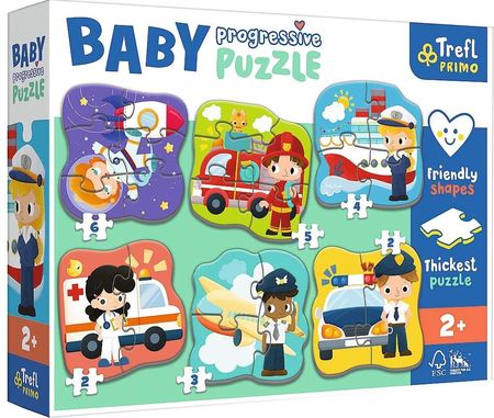 Trefl Puzzle Baby Progressive 6W1 Zawody I Pojazdy 44001