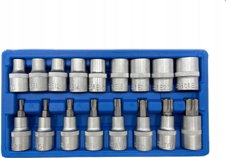 Falon-Tech Zestaw Nasadki Nasadek Klucze Bity Torx 1/2 17 El