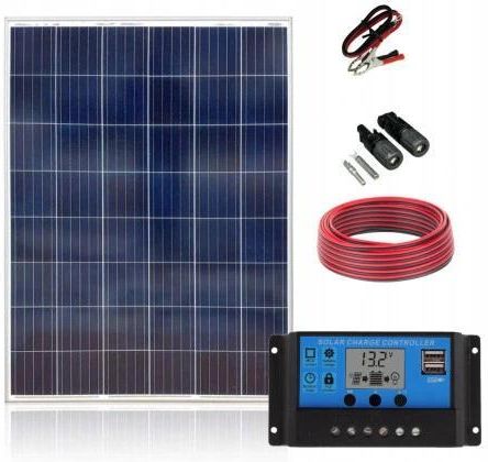 Panel Słoneczny Solarny 100W Zestaw Usb Lcd 12V AT-P100R10