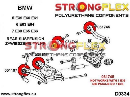 Strongflex Tuleja Tuleje Wahacza Tył Bmw X5 E53 Kpl 4szt 36112