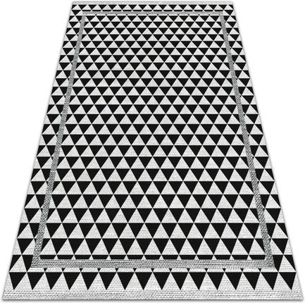 Nowoczesny dywan tarasowy Czarno białe trójkąty 120x180 cm