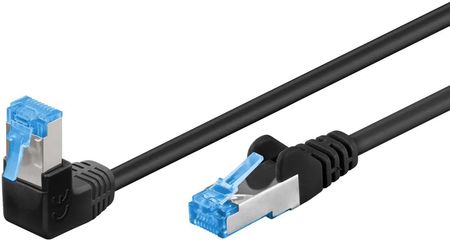 Kabel LAN Patchcord CAT 6A S/FTP 1x90 czarny 0,25m