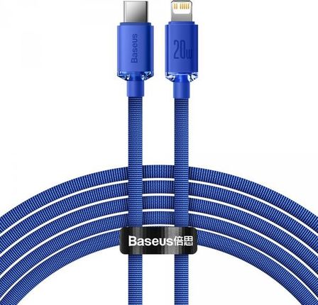 Baseus Crystal Shine Series kabel przewód USB do szybkiego ładowania i transferu danych USB Typ C - Lightning 20W 2m niebieski (CAJY000303)