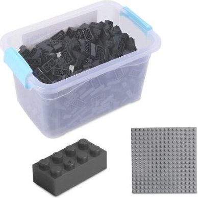 520 Pezzi Blocchi Costruzione Katara, Grigio Chiaro, Con Piastra Base E Scatola Organizer – Compatibili Con Altri Marchi