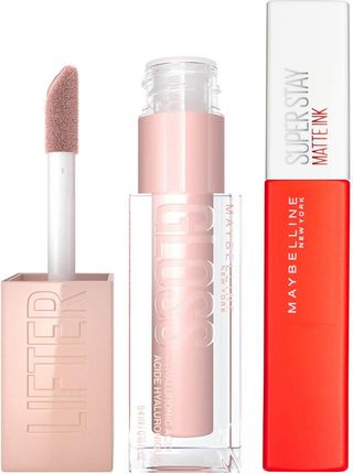 Maybelline Lifter Gloss and Superstay Matte Ink Lipstick Bundle (Various Shades) - 25 Heroine